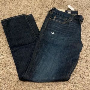 NWT Abercrombie Skinny Dark Wash Light Destroy